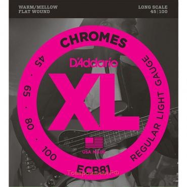 Комплект струн для  бас-гитары D'Addario ECB81 Chromes