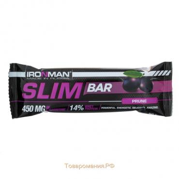 Батончик Slim Bar с L-карнитином, чернослив, тёмная глазурь, спортивное питание, 50 г