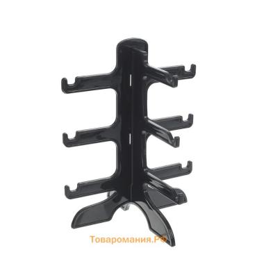 Подставка под очки 3 места, 16×14,5×20, цвет чёрный