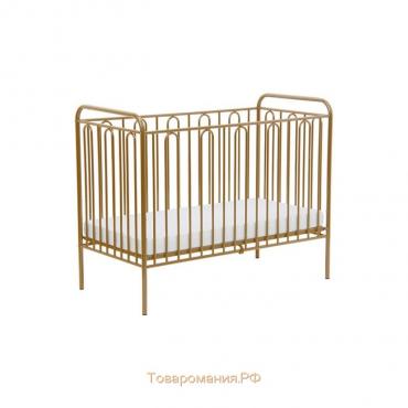 Детская кроватка Polini kids Vintage 110 металлическая, цвет золотистый