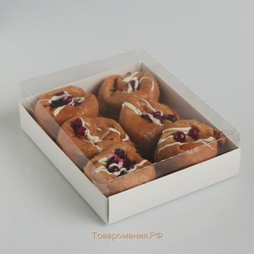 Коробочка для печенья с прозрачной крышкой 16 х 13 х 3 см