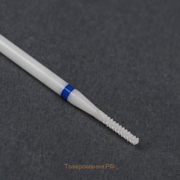 Фреза керамическая для маникюра «Тонкая», средняя нарезка, d 2× 8 мм, в пластиковом футляре, цвет белый
