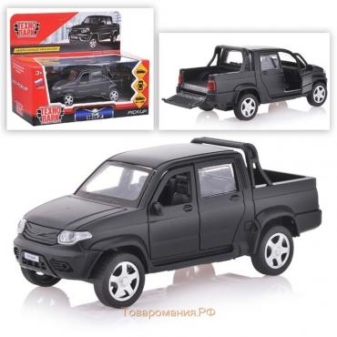 Машина металлическая инерционная UAZ Pickup, матовый черный, 12 см