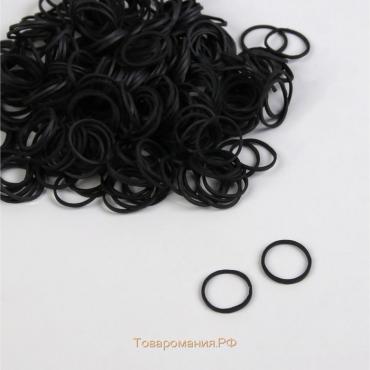 Силиконовые резинки для волос, набор, d = 1,5 см, 100 гр, цвет чёрный
