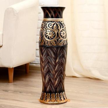 Ваза напольная «Цветы солнца», плетёнка, 16×60 см, керамика, МИКС