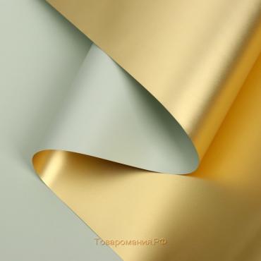 Пленка для цветов "Пленка с золотом", цвет серый, 58 см х 5 м