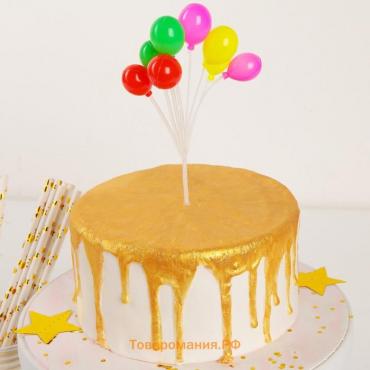 Топпер для торта «Шарики», 17×8×4,5 см, цвет МИКС