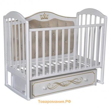 Кроватка Oliver Camilla Elegance Premium, универсальный маятник, ящик, цвет белый