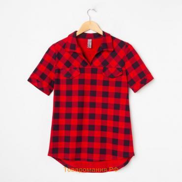Рубашка женская «Катрин» цвет красный, размер 48