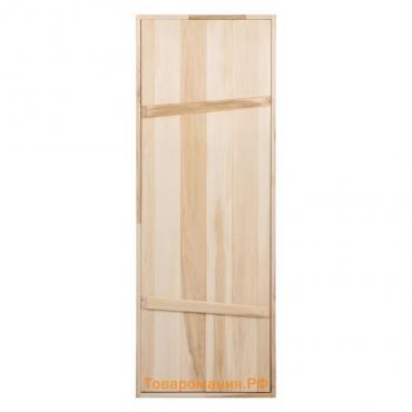 Дверной блок для бани, 190×70см, из липы, на клиньях, массив, "Добропаровъ"