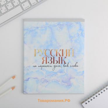 Тетрадь предметная 48 листов, А5, МРАМОР, со справ. мат. «1 сентября: Русский язык», обложка мелованный картон 230 гр внутренний блок в линейку  белизна 96%