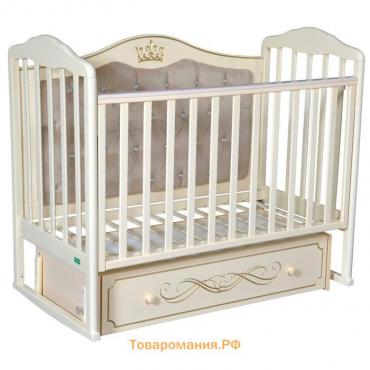 Кроватка Amanda Elegance Premium, автостенка, маятник, ящик, цвет слоновая кость