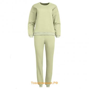 Костюм женский (свитшот, брюки) MINAKU: Casual Collection цвет фисташковый, размер 50