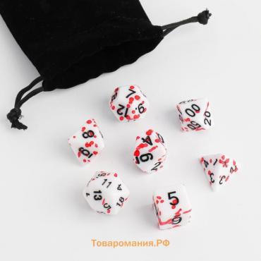 Кости игральные, дайсы для  D&D (Dungeons and Dragons, ДнД), серия: D&D, "Капля", 7 шт