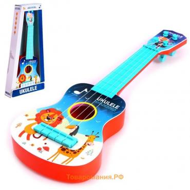 Игрушка музыкальная укулеле «Зоопарк», цвета МИКС