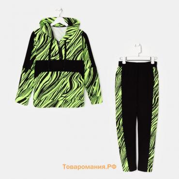 Костюм женский (свитшот, брюки), цвет салатовый, размер 42