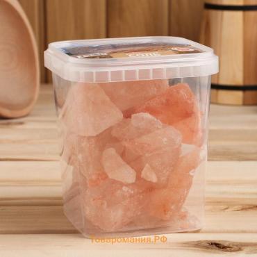 Соль гималайская розовая колотая розовая для бани и сауны "Banika", ведро 1,5 кг