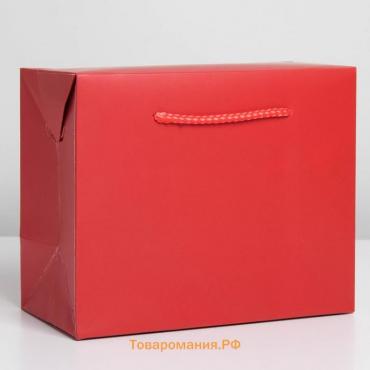 Пакет—коробка «Красный», 23 × 18 × 11 см
