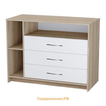 Комод c 4 ящиками Polini kids Simple 2110, 505х1130х865 мм, вяз-белый