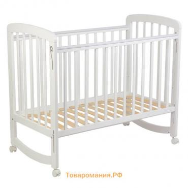 Кроватка детская Polini kids Simple 304, с маятником, цвет белый