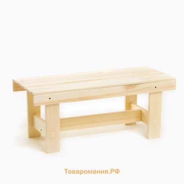 Лавочка (скамейка) деревянная из липы 100 х 32 х 42 см, без спинки, для бани и дачи, садовая